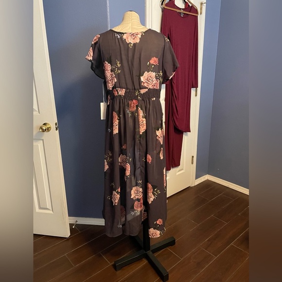 Sheer Floral Short Sleeve Duster - Picture 4 of 7